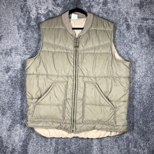Walls Vest Mens 50 Green Puffer Jacket Insulated Lined Full Zip Pockets